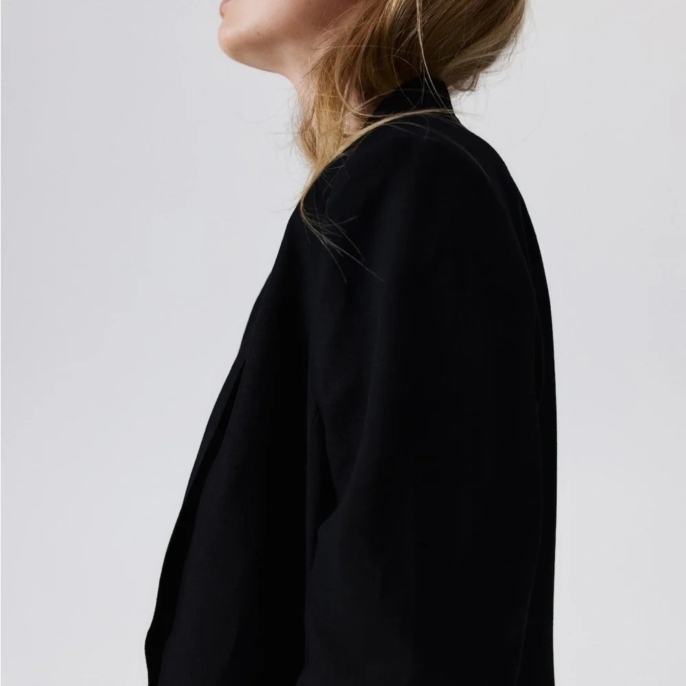 H&M Linen Blend Blazer- Lightweight Casual Workwear - Picture 7 of 10